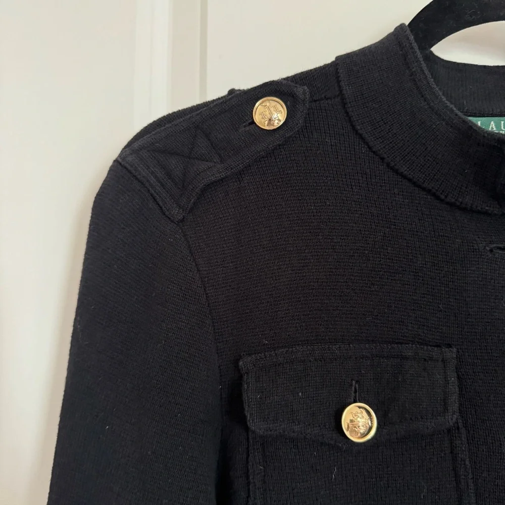 Lauren Ralph Lauren Black Jacket with Gold Accents, P/M - Picture 5 of 13